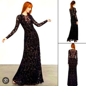 BCBGMaxAzria Burnout Velvet Velour Mermaid Gown